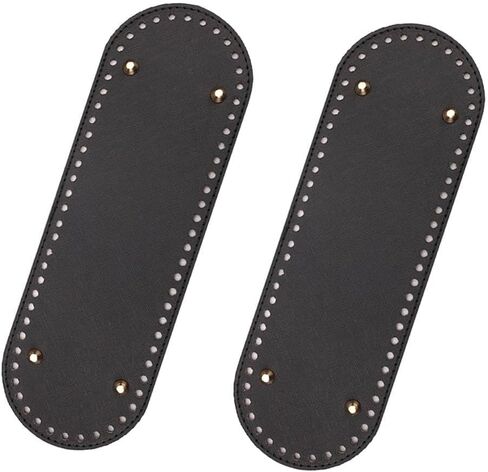 2pcs Black PU Cross-patterned Oval Base Plate Accessory, Suitable For DIY Hand-woven Bag Bottomsand Wallet Sewing. in Saudi Arabia
