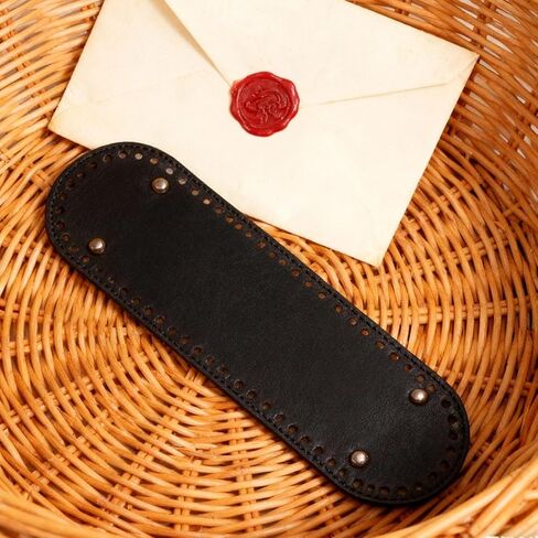 2pcs Black PU Cross-patterned Oval Base Plate Accessory, Suitable For DIY Hand-woven Bag Bottomsand Wallet Sewing. in Saudi Arabia