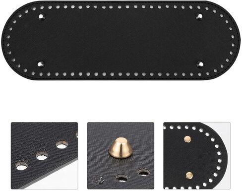 2pcs Black PU Cross-patterned Oval Base Plate Accessory, Suitable For DIY Hand-woven Bag Bottomsand Wallet Sewing. in Saudi Arabia
