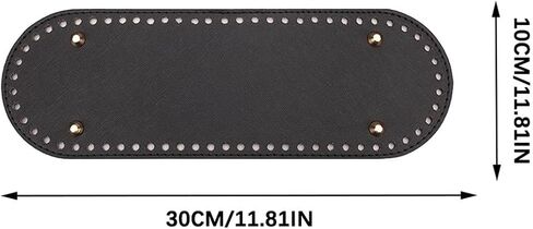 2pcs Black PU Cross-patterned Oval Base Plate Accessory, Suitable For DIY Hand-woven Bag Bottomsand Wallet Sewing. in Saudi Arabia