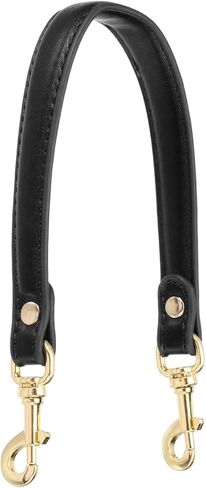 uxcell 15 Inch PU Leather Purse Strap, 1 Inch Wide Short Shoulder Strap Handles Replacement DIY Bag Making Accessories for Wallet Shoulder Handbags, Brown/Metallic Black in Saudi Arabia