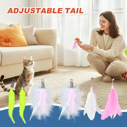 2 Packs Speedy Turbo Tail 3.0, 2025 New Interactive Cat Toy with Automatic Moving & Two Speed Adjustment for Indoor Bored Adult Cats in Kuwait