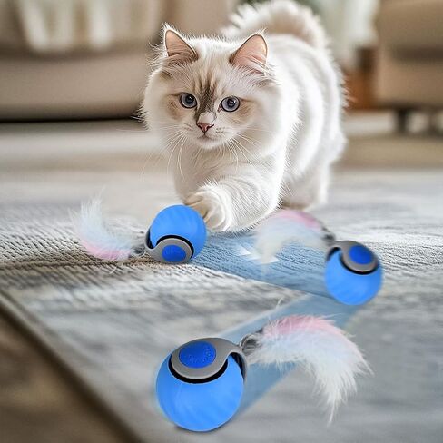 2 Packs Speedy Turbo Tail 3.0, 2025 New Interactive Cat Toy with Automatic Moving & Two Speed Adjustment for Indoor Bored Adult Cats in Kuwait