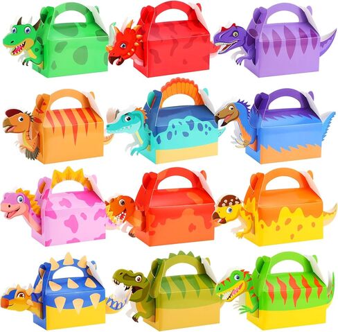 AmazingSpark 24 Pcs Dinosaur Party Favor Boxes, Dinosaur Theme Birthday Goodie Candy Treat Gift Boxes, Cute Dino Party Supplies for Birthday, Game Theme Events in Saudi Arabia