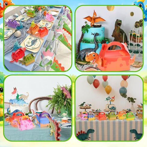 AmazingSpark 24 Pcs Dinosaur Party Favor Boxes, Dinosaur Theme Birthday Goodie Candy Treat Gift Boxes, Cute Dino Party Supplies for Birthday, Game Theme Events in Saudi Arabia