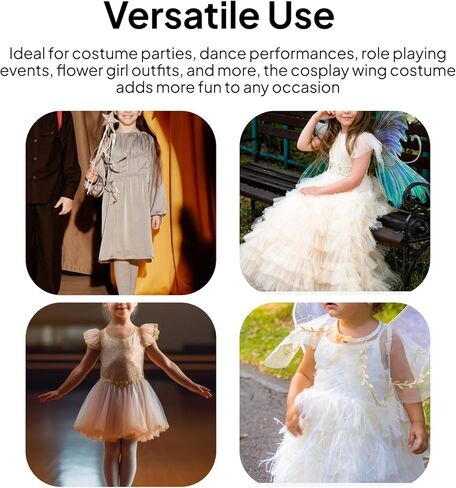 Colaxi Butterfly Wing Cosplay Costume for Women Girls, Novelty Fairy Wings, Princess Angel Elf Dress up Accessories for Performance Halloween Party Fashion Show in Saudi Arabia