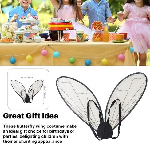 Colaxi Butterfly Wing Cosplay Costume for Women Girls, Novelty Fairy Wings, Princess Angel Elf Dress up Accessories for Performance Halloween Party Fashion Show in Saudi Arabia