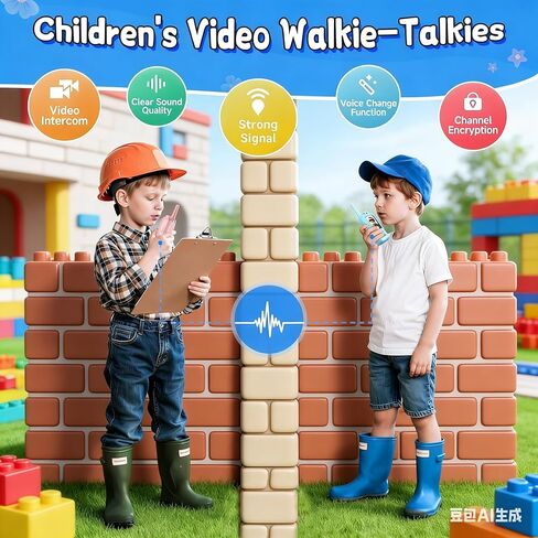Video Walkie Talkies Toys for Kids Ages 3-12 – Rechargeable USB Two-Way Radios with Camera, 2 Packs Handheld Intercom for Indoor Outdoor Family Games, Camping, Hiking & Birthday Gifts (Blue & Pink) in Saudi Arabia