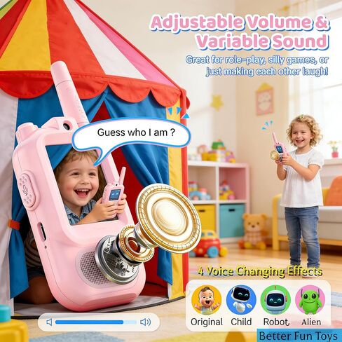 Video Walkie Talkies Toys for Kids Ages 3-12 – Rechargeable USB Two-Way Radios with Camera, 2 Packs Handheld Intercom for Indoor Outdoor Family Games, Camping, Hiking & Birthday Gifts (Blue & Pink) in Saudi Arabia