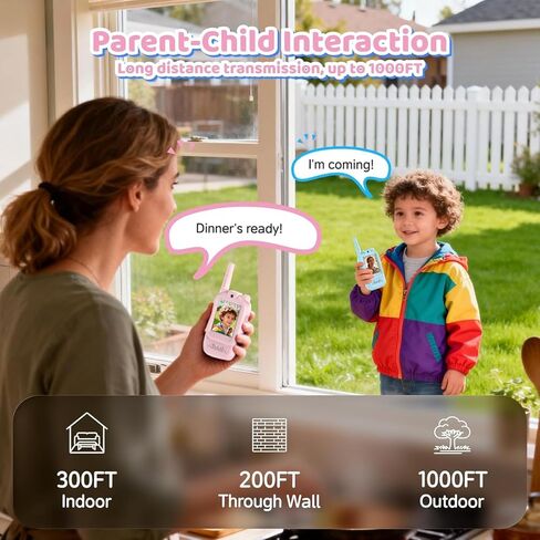 Video Walkie Talkies Toys for Kids Ages 3-12 – Rechargeable USB Two-Way Radios with Camera, 2 Packs Handheld Intercom for Indoor Outdoor Family Games, Camping, Hiking & Birthday Gifts (Blue & Pink) in Saudi Arabia