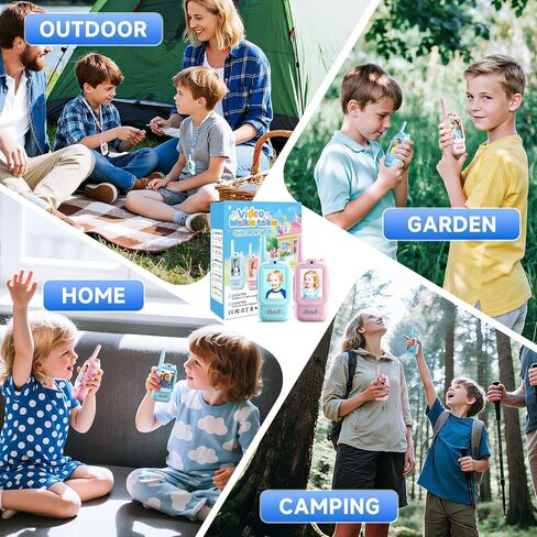Video Walkie Talkies Toys for Kids Ages 3-12 – Rechargeable USB Two-Way Radios with Camera, 2 Packs Handheld Intercom for Indoor Outdoor Family Games, Camping, Hiking & Birthday Gifts (Blue & Pink) in Saudi Arabia