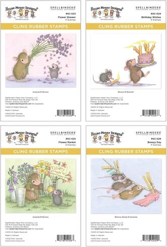 Spellbinders 4/2024 House-Mouse Collector Bundle Cling Rubber Stamp Set, Red in Saudi Arabia