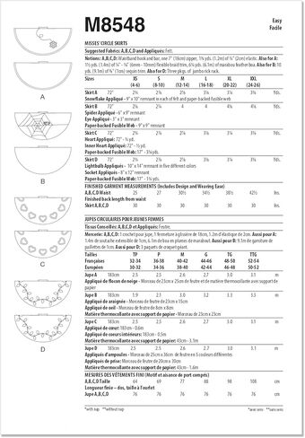 McCall's M8548A Misses' Christmas Circle Skirts Sewing Pattern Packet, Design Code M8548, Sizes XS-S-M-L-XL-XXL in Saudi Arabia