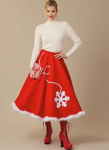 McCall's M8548A Misses' Christmas Circle Skirts Sewing Pattern Packet, Design Code M8548, Sizes XS-S-M-L-XL-XXL in Saudi Arabia
