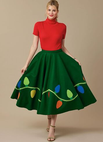 McCall's M8548A Misses' Christmas Circle Skirts Sewing Pattern Packet, Design Code M8548, Sizes XS-S-M-L-XL-XXL in Saudi Arabia