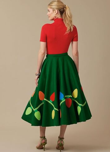 McCall's M8548A Misses' Christmas Circle Skirts Sewing Pattern Packet, Design Code M8548, Sizes XS-S-M-L-XL-XXL in Saudi Arabia