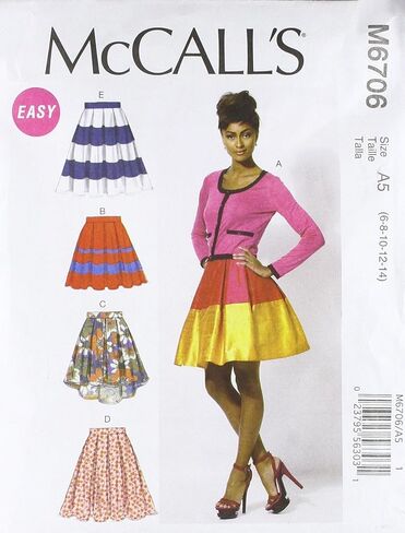 McCall's Patterns M6706 Misses' Skirts and Petticoat Sewing Template, Size A5 (6-8-10-12-14) in Saudi Arabia
