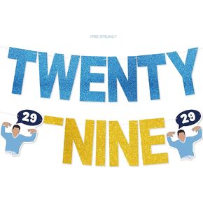 Twenty-Nine Birthday Banner - NO DIY New Girl 29th Party Decorations For I'm 29 Folks, What's Up? Birthday Party Décor For Women Glitter in Kuwait