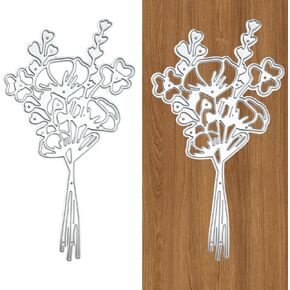 Flower Metal Die Cut, Spring Heart Shaped Leaf Die Cut, A Bouquet of Flowers Stencil Template Mold for Embossing Paper DIY Crafts Making Wedding Cards Bookmarks Photo Albums Scrapbooking in Kuwait