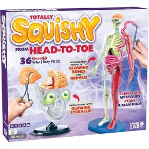 ألعاب SMARTLAB إسفنجية بالكامل من الرأس إلى أخمص القدمين - 60 قطعة - 36 قطعة قابلة للإزالة - نموذج وحامل لجسم الإنسان مقاس 12 بوصة - كتاب مصور مكون من 24 صفحة - يتضمن كرات عيون متوهجة! in Kuwait