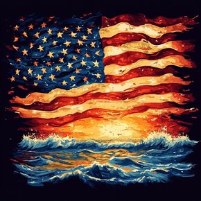 500 Piece American Flag Puzzle for Adults – Patriotic Sunset Ocean Scene | 20.5x15in White Cardboard | Fun Gift, Decor in Saudi Arabia