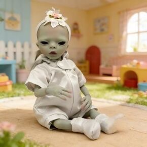 KAWAYII -14inch Lifelike Reborn Baby Dolls Alien Newborn Baby Dolls Soft Vinyl Soft Cloth Body Real Life Reborn Toys for Kids Gifts in Saudi Arabia