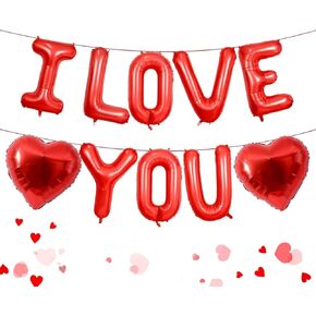 بالونات قلب أسود أحمر، 12 قطعة من بالونات عيد الحب السعيد باللون الأحمر، بالونات فويل على شكل قلب أسود وأحمر مقاس 45.72 سم لديكورات حفلات عيد الحب in Kuwait