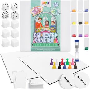 Bright Creations 146-Piece Make Your Own Board Game DIY Kit with 2 Blank Game Boards, Cards, Dice, Rule Sheets, and Tokens, Complete Set for Custom Games, Family Night, or Classroom Fun in Saudi Arabia