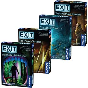 EXIT: The Game 4-Pack Escape Room | Beginner Bundle | Haunted Roller Coaster, Sunken Treasure, Mysterious Museum, House of Riddles | Family-Friendly, Cooperative Game | 1- 4 Players, Ages 10+ in Saudi Arabia