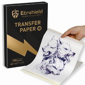 ES A4 Tattoo Transfer Paper 100 Sheets - 4-Layer Professional Thermal Hectograph Paper, Larger than Letter Size, for Bleed-Proof, Dark Stencils on Real & Practice Skin in Saudi Arabia