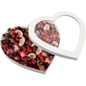 علبة هدايا ديلسيفيريا فارغة كبيرة الحجم مقاس 12.5 بوصة مع نافذة من الورق المقوى لتغليف الشوكولاتة والفراولة في عيد الحب (BLACKROUND) in Kuwait