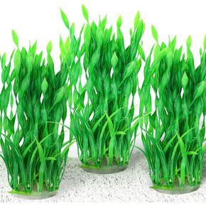 Fish Tank Decorations Seaweed Large Plants, Green Artificial Plants for Aquarium, Fish Tank Accessories, Aquarium Decor Plastic Plants 3pcs in Kuwait