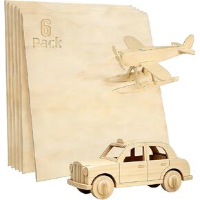 Basswood Sheet - 8 x 8 x 1/16 Inch 6 Pack - 1.5mm Plywood Blanks Smooth Surface for Laser Cutting, Burning, Engraving, Crafts, Staining, Drawing, Architectural Model in Saudi Arabia