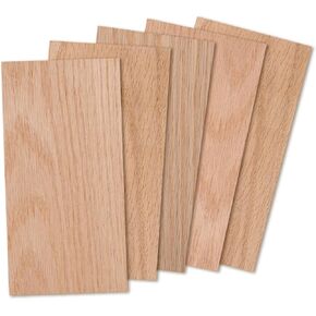 Red Oak Wood Sheets 4x8 inch, 1/8" Thick Lumber Board Solid Panel Veneer Plank for Crafts - Pack of 5 by Craftiff (8x4x1/8) in Saudi Arabia