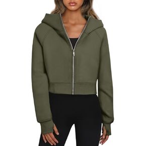 Trendy Queen Womens Zip Up Hoodies Jackets Cropped Sweatshirts Fleece Fall Outfits Casual Comfy Y2k Tops Winter Clothes 2026 in Kuwait