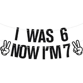 I Was 6 Now I'm 7 Banner, Bruh I'm 7, Hello Seven, Happy 7th Birthday Party Decorations Supplies for Boy Girl in Kuwait