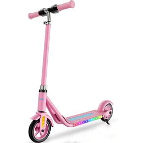 Electric Scooter for Kids Ages 6+, Bluetooth Music Speaker, 150w Hub Motor, Up to 10 mph, 60 mins Ride Time, Led Display, Colorful Lights, 4 Height Adjustable, Best Gift Ideas for Boys and Girls in Saudi Arabia