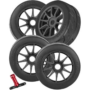 RC Rubber Wheels RC Tires for 1/7 Infraction 6S BLX,1/8 Typhon 6S BLX,Limitless,Highway Wheels Soft Tires Truck Tire Highway Tires,4PCS Black in Saudi Arabia