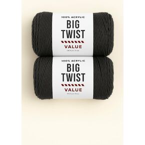 Big Twist Value Yarn 2-Pack Bundle-Charcoal 100% Acrylic, 6oz Skeins (380 yds Each) in Kuwait