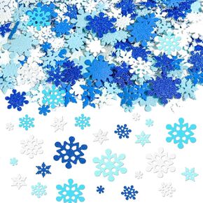 335 Pieces Snowflake Foam Stickers Blue and White Snowflake Snow Shape Foam Stickers Self-Adhesive for Kids Crafts Christmas New Year Winter Holiday Decorations Party DIY Supplies in Saudi Arabia