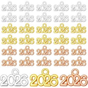 30 قطعة من سحر 2026 - قبعة تخرج لعام 2026 لتزيين الشرابة - قلادات مصنوعة من الذهب الوردي والفضة والمجوهرات لعام 2026 حرف DIY حرفية وقلادة وأقراط ومستلزمات سلسلة المفاتيح in Kuwait