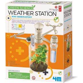 4M: Green Science - Weather Station - DIY Mini Observatory Kit, Observe & Record Wind-Rain-Temperature, Create A Terrarium in A Bottle, STEAM, Kids 5+ in Kuwait