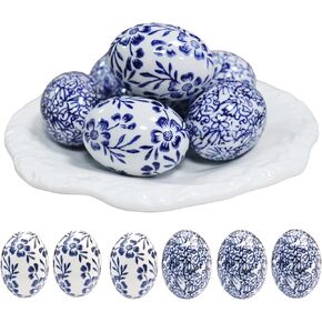 Handpainted Ceramic Eggs for Easter,The Choice, Easter, Halloween and Housewarming Decorative - Set of 6 Decorative Eggs（D） in Kuwait
