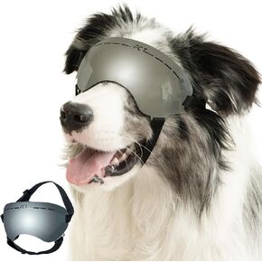 Dog Goggles UV400 Protection,Ski Goggles for Large Breeds with Adjustable Strap, Dog Sunglasses with Comfort-Focused Frameless Design - UV-Resistant/Windproof/Snowproof for Running,Cycling (Blue) in Saudi Arabia