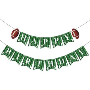 Football Happy Birthday Banner Rugby Bunting Garlands Sign Football Birthday Party Decorations for Kids Boys Sport Birthday Game Day Baby Shower Party Decorations in Saudi Arabia