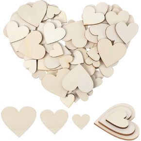 175Pcs 2 Inch Wooden Hearts for Crafts, Unfinished Blank Wood Hearts DIY Heart Shapes Heart Wood Decoration for Valentine's Day, Wedding Guest Book, Thanksgiving DIY Decorations (3 Sizes) in Kuwait