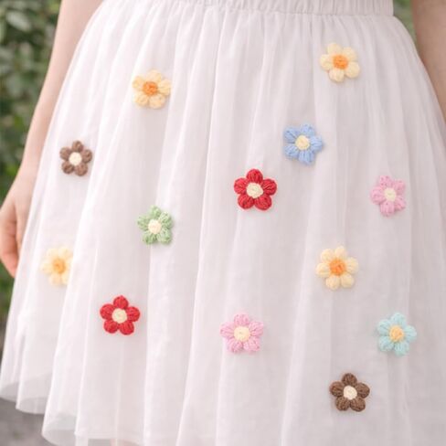 60 Pcs Crochet Flowers, Mixed Colors Knitted Yarn Flowers Handmade Crochet Floral, Small Applique for Decorative Embellishment Cardmaking Scrapbook Craft, Hats, Clothing, Backpacks in Saudi Arabia