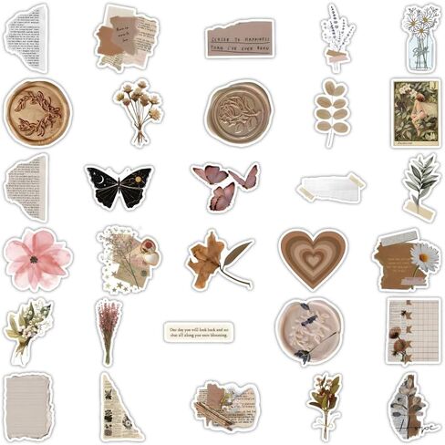 60Pcs Vintage Stickers, Aesthetic Sticker, Daily Planner for Adults, Scrapbooking Supplies for DIY Paper Crafts in Saudi Arabia