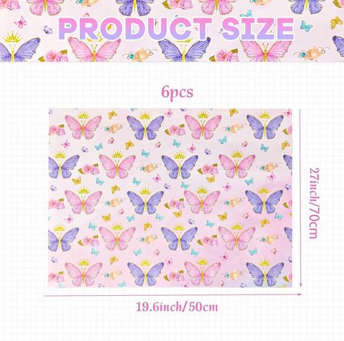 BACH AND BOUJEE Butterfly Wrapping Paper Purple Pink Gift Wrap Paper Spring Garden Butterfly Wrapping DIY Crafts Papers Gift Packing for Flower Wedding Birthday Party Supplies 6 Sheets in Saudi Arabia