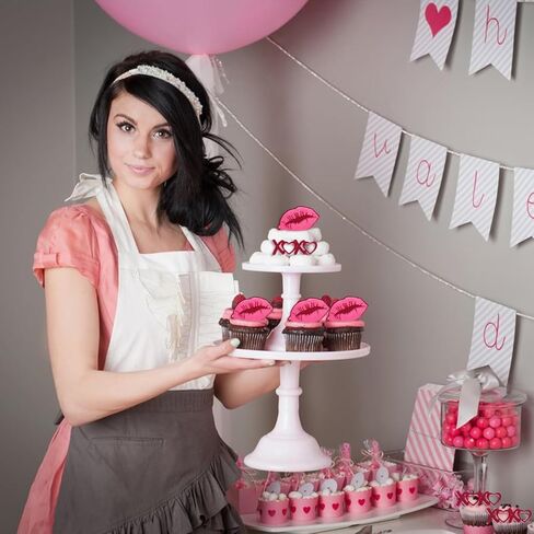 10 Pcs Valentine Day Cupcake Topper Mirror Lips Baking Food Cake Toppers Acrylic Accessory Birthday Party Decorations Supplies in Saudi Arabia